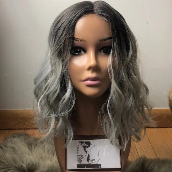 ?LEXA 12” GREY CELEB  MIDDLE PART WAVY BOB WIG Stunning Curly Flip Over Quick Weave Installation | TikTok main image 3